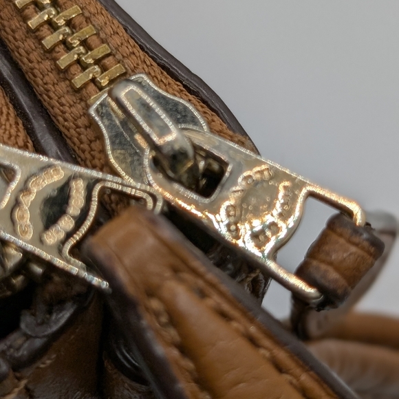 Coach brown Pebbled Leather Double Zip Wristlet - Picture 6 of 10